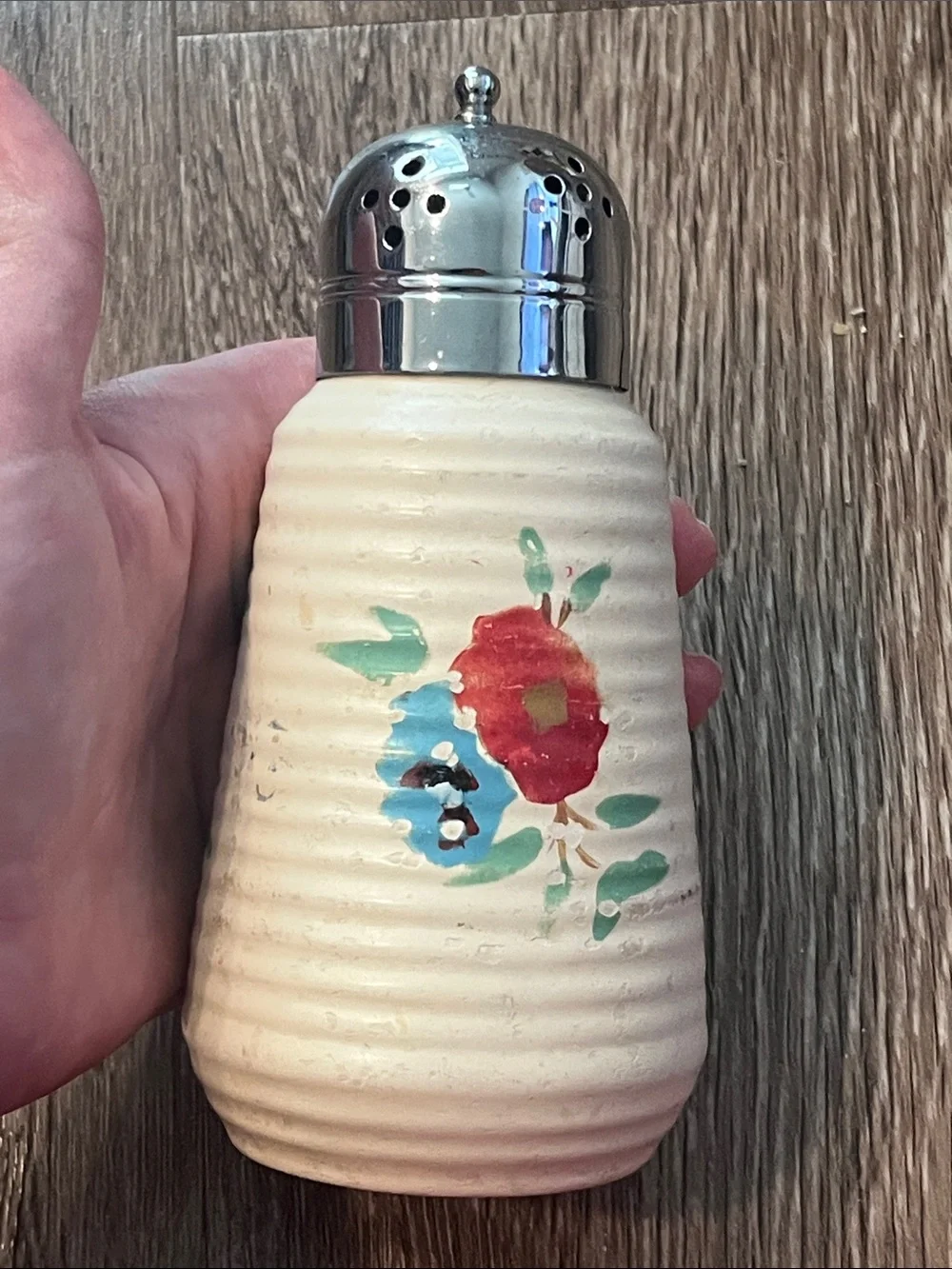 Bramley Hand-Painted Floral Ceramic Salt Shaker or sugar dispenser